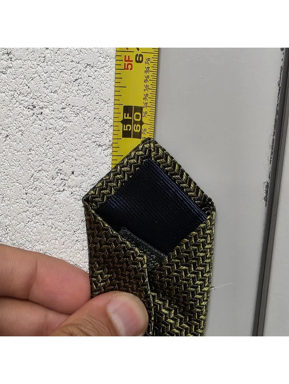 Corneliani Mens Neck tie Green Knit Silk Necktie Grenadine Long 60x3.3/4